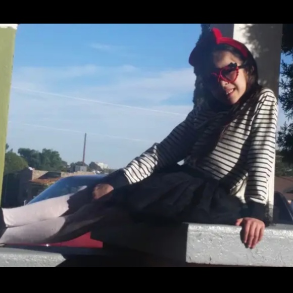 Girls Striped Mesh Layered Tulle Skirt Long Sleeve Dress Ring O Neck 140 8-10 - Picture 8 of 8